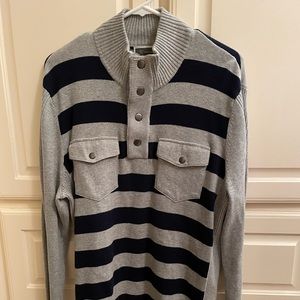 Men’s INC Grey Navy Blue Sweater- Large